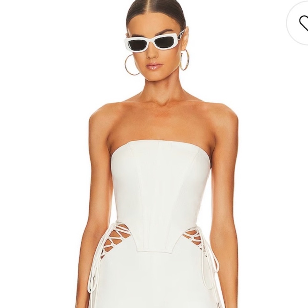 Camila Coelho Karina Corset Top Ivory Women’s Size SMALL - revolve, bachelorette